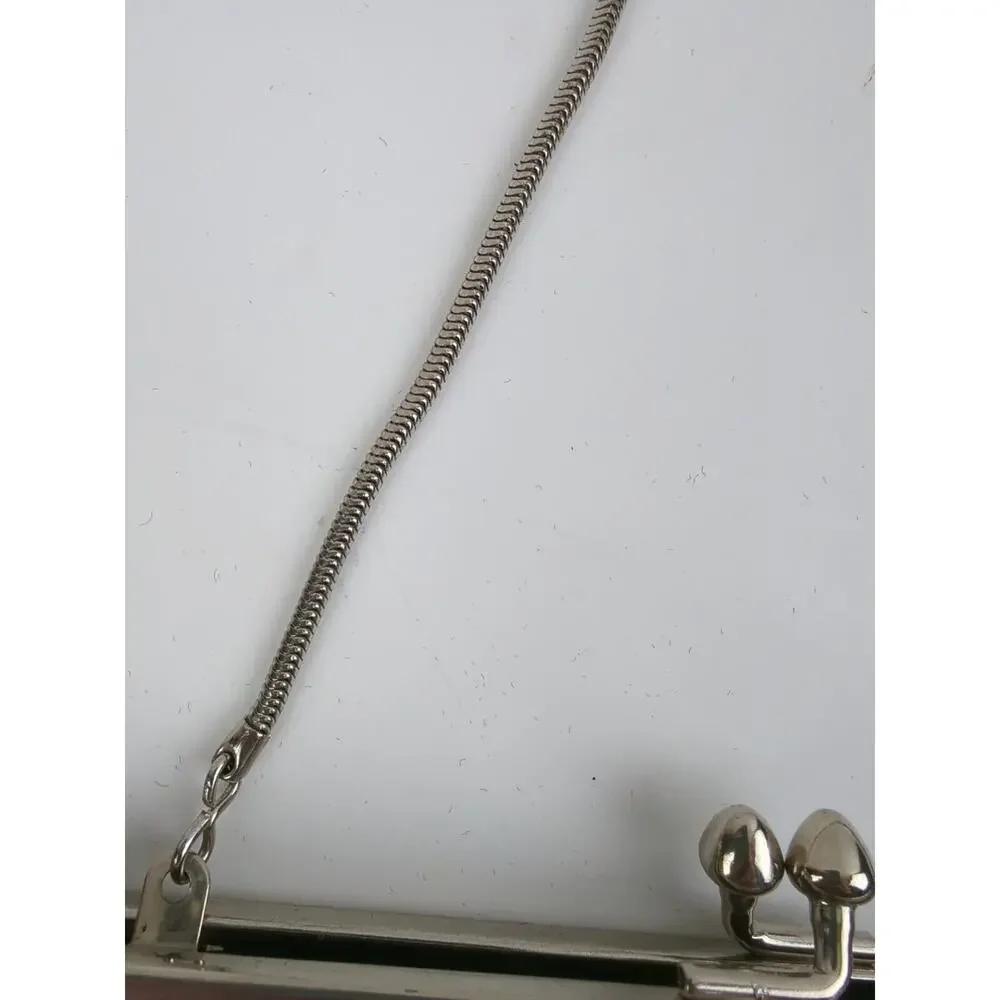 Elegant Black Clutch with Silver Accents - Picture 9 of 10